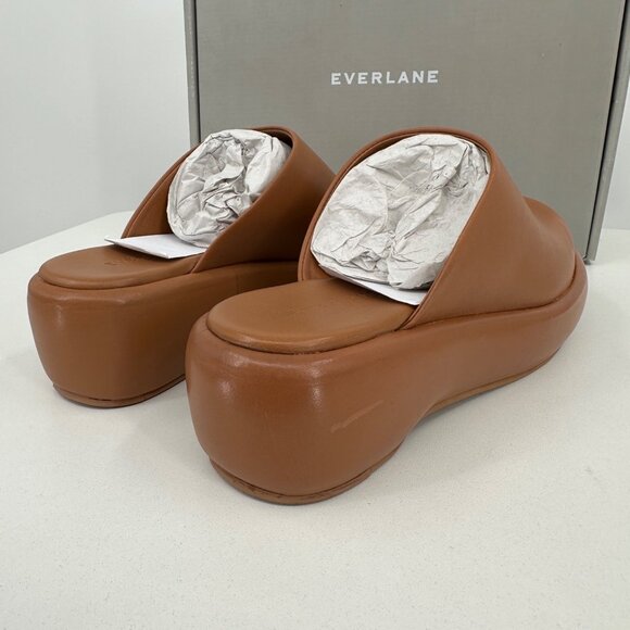 Everlane The Puffa Flatform in Brown Leather size 8 Women's Chunky Platform Clog - Picture 5 of 13